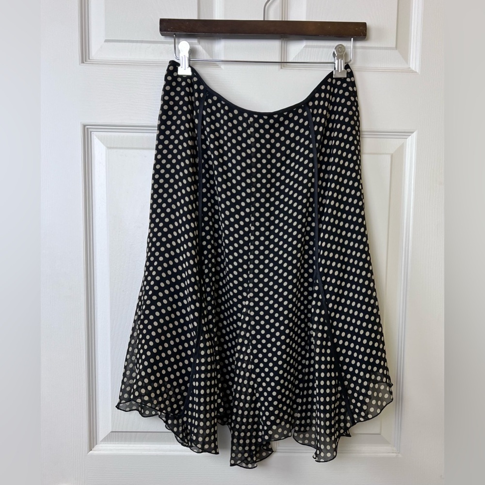 Y2K I.N.C International Concepts Skirt Polka Dot Flared 100% Silk